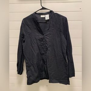 Women’s White Stag Blouse Button Up Medium Black